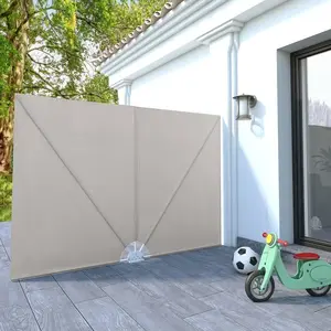 vidaXL Auvent latéral pliable de terrasse Crème 240 x 160 cm pas cher