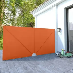 vidaXL Auvent latéral pliable de terrasse Terre cuite 400 x 200 cm pas cher