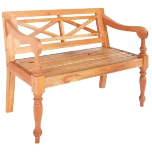 vidaXL Banc Batavia 98 cm Bois d'acajou massif Marron clair pas cher