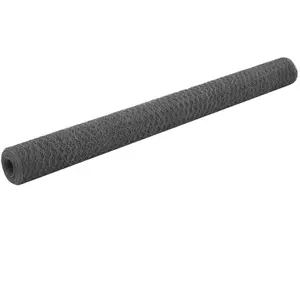 Comparateur de prix : vidaXL Grillage Acier avec revêtement en PVC 25 x 1,5 m Hexagonal Gris