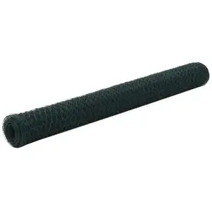 vidaXL Draadgaas hexagonaal 25x1.2 m staal met PVC coating groen pas cher
