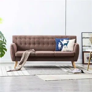 vidaXL Canapé à 3 places Revêtement en tissu 172x70x82 cm Marron pas cher