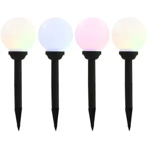 Comparateur de prix : vidaXL Lampe solaire sphérique LED de jardin 4 pcs 15 cm RVB