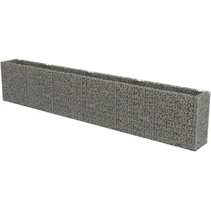 vidaXL Lit surélevé à gabion Acier galvanisé 540x50x100 cm pas cher