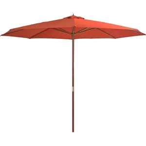 Comparateur de prix : Parasol avec mât en bois 350 cm Terre cuite Vidaxl Couleur terre cuite