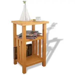 vidaXL Table d'appoint avec étagère à revues Chêne massif 27x35x55 cm pas cher