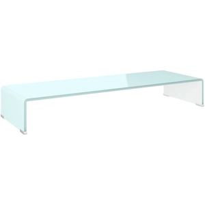 vidaXL Meuble TV/Support pour moniteur 90x30x13 cm verre vert pas cher