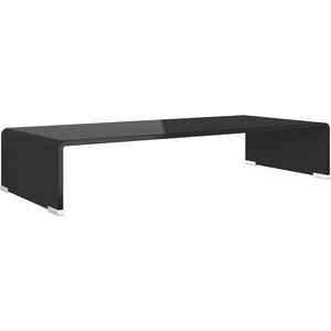 vidaXL Meuble TV/support pour moniteur 70x30x13 cm verre noir pas cher
