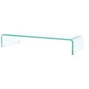 vidaXL Meuble TV/pour moniteur 80x30x13 cm verre transparent pas cher