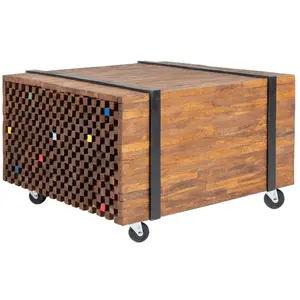 Comparateur de prix : vidaXL Table d'appoint en teck 60 x 60 x 38 cm