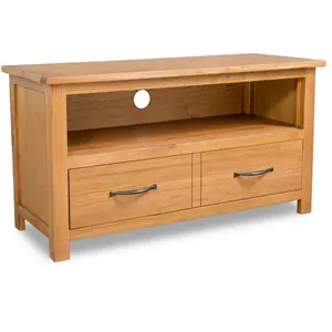 vidaXL Meuble TV 90x35x48 cm Bois de chêne massif pas cher