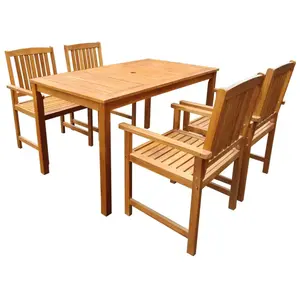 vidaXL Vidaxl Ensemble À Manger D'extérieur 5 Pcs Bois D'acacia Solide pas cher