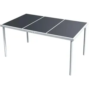 Comparateur de prix : vidaXL Table de jardin 150x90x74 cm Noir Acier