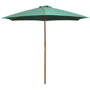 vidaXL Parasol avec poteau en bois 270 x 270 cm Vert pas cher