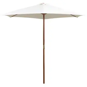 Comparateur de prix : vidaXL Parasol avec poteau en bois 270 x 270 cm Blanc crème