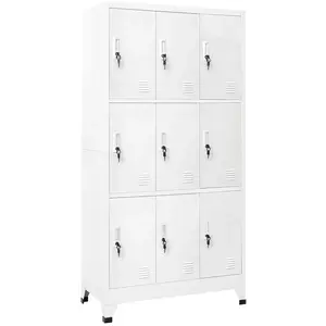 Comparateur de prix : vidaXL Armoire à casier avec 9 compartiments Acier 90x45x180 cm Gris