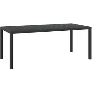 Comparateur de prix : vidaXL Table de jardin Noir 185 x 90 x 74 cm Aluminium et WPC