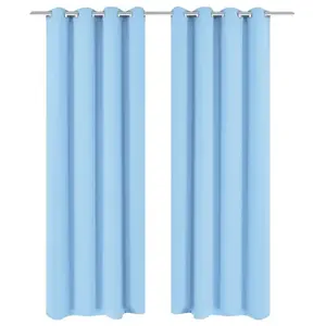 Comparateur de prix : vidaXL Rideau avec oeillets métalliques 2 pcs 135 x 175 cm Turquoise