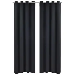 Comparateur de prix : vidaXL Rideau occultant 2 pcs avec oeillets métalliques 135x175 cm Noir