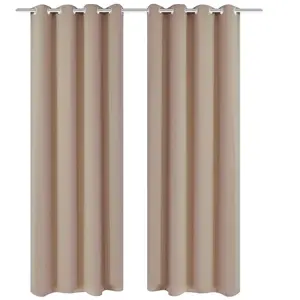Comparateur de prix : vidaXL Rideau occultant 2 pcs avec oeillets métalliques 135x175cm Crème