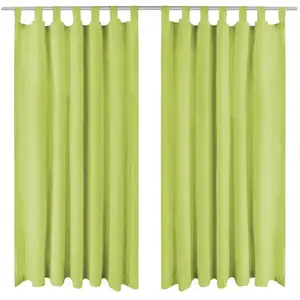 vidaXL Rideau occultant avec boucles 2 pcs 140 x 245 cm Vert pas cher