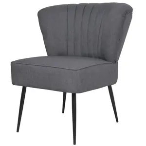 vidaXL Chaise de cocktail Gris foncé Tissu pas cher