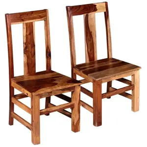 vidaXL Chaises à manger lot de 2 bois massif pas cher