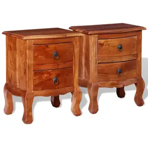 vidaXL Tables de chevet avec tiroirs 2 pcs Bois d'acacia massif