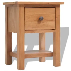 vidaXL Table de chevet 36 x 30 x 47 cm Bois de chêne massif pas cher