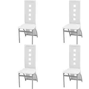 Comparateur de prix : vidaXL Chaises à manger lot de 4 blanc similicuir