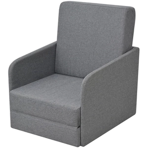 vidaXL Fauteuil convertible Gris clair Tissu pas cher