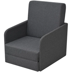 vidaXL Fauteuil convertible Gris foncé Tissu pas cher
