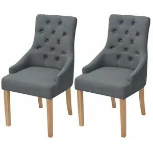 Comparateur de prix : vidaXL Chaises à manger lot de 2 gris foncé tissu