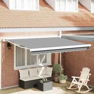 vidaXL Cadre d'auvent Blanc 350 x 250 cm Aluminium pas cher