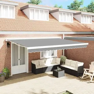 vidaXL Cadre d'auvent Blanc 400 × 300 cm Aluminium pas cher