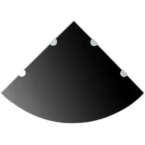 vidaXL Étagère de coin avec supports chromés Verre Noir 45 x 45 cm pas cher