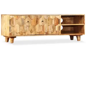 Comparateur de prix : vidaXL Meuble TV Bois massif de manguier 118 x 35 x 40 cm