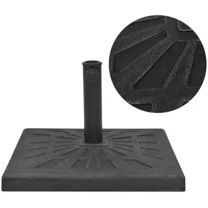 Comparateur de prix : vidaXL Base carrée de parasol Résine Noir 19 kg