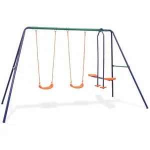 Comparateur de prix : vidaXL Ensemble de balançoires avec 4 sièges Orange