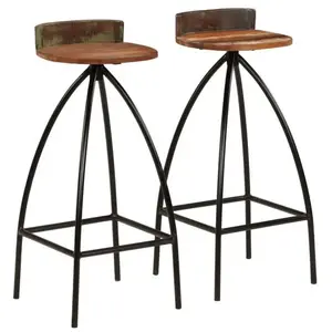 vidaXL Tabourets de bar lot de 2 bois de récupération massif pas cher