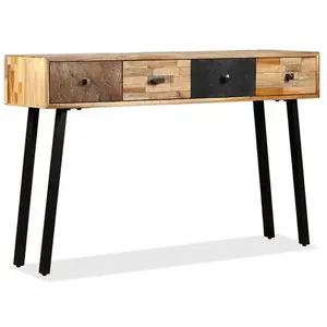 Comparateur de prix : vidaXL Table console Teck massif de récupération 120 x 30 x 76 cm
