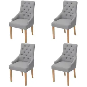 Comparateur de prix : vidaXL Chaises à manger lot de 4 gris clair tissu
