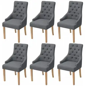 Comparateur de prix : vidaXL Chaises à manger lot de 6 gris foncé tissu