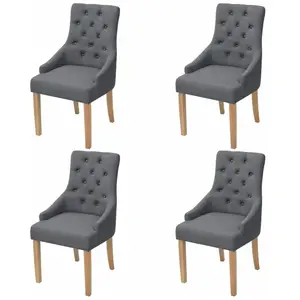 vidaXL Chaises à manger lot de 4 gris foncé tissu pas cher