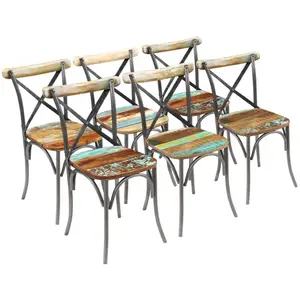 Comparateur de prix : vidaXL Chaises à manger lot de 6 bois de récupération massif