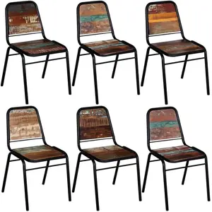Comparateur de prix : vidaXL Chaises à manger lot de 6 bois de récupération solide