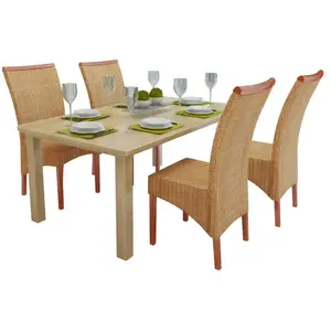 Comparateur de prix : vidaXL Chaises à manger lot de 4 marron rotin naturel