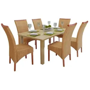 Comparateur de prix : vidaXL Vidaxl Chaises De Salle À Manger 6 Pcs Marron Rotin Naturel