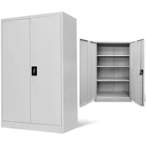 vidaXL Armoire de bureau 90x40x140 cm Acier Gris pas cher