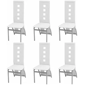 Comparateur de prix : Chaises de salle à manger - VIDAXL - Lot de 6 - Blanc Simili - Métal